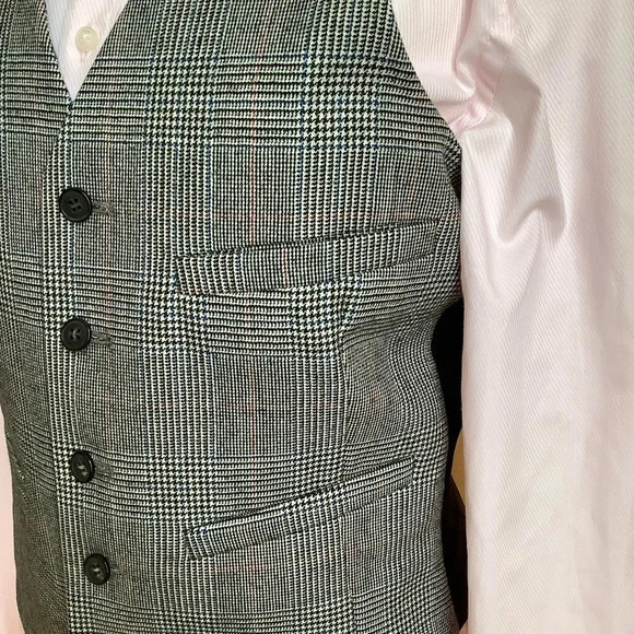 VINTAGE Plaid Menswear Wool Vest Size S Eclectic Grandpa Style - Picture 6 of 15